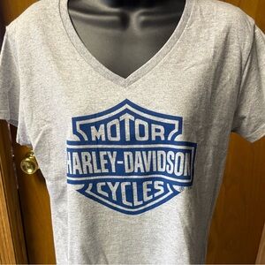 Harley-Davidson Gray Tee with Blue Logo